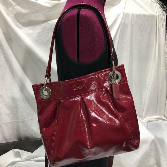 Coach Red Leather Crossbody/Shoulder Bag Purse EUC - Picture 7 of 10